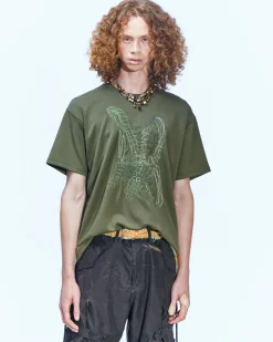 Andersson Bell (Essential) Unisex New Ab Logo Embroidery T-Shirts Atb903U(Khaki)-Men T-Shirts