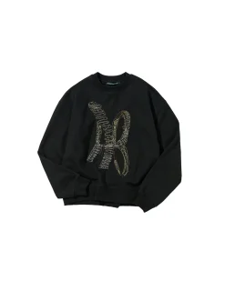 Andersson Bell (Essential) Unisex New Ab Logo Embroidery Sweatshirt Atb899U(Black)-Men Sweatshirts
