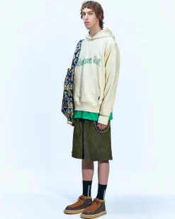 Andersson Bell (Essential) Unisex New Ab Logo Embroidery Hoodie Atb898U(Ivory)-Men Sweatshirts