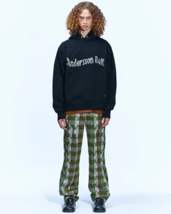 Andersson Bell (Essential) Unisex New Ab Logo Embroidery Hoodie Atb898U(Black)-Men Sweatshirts
