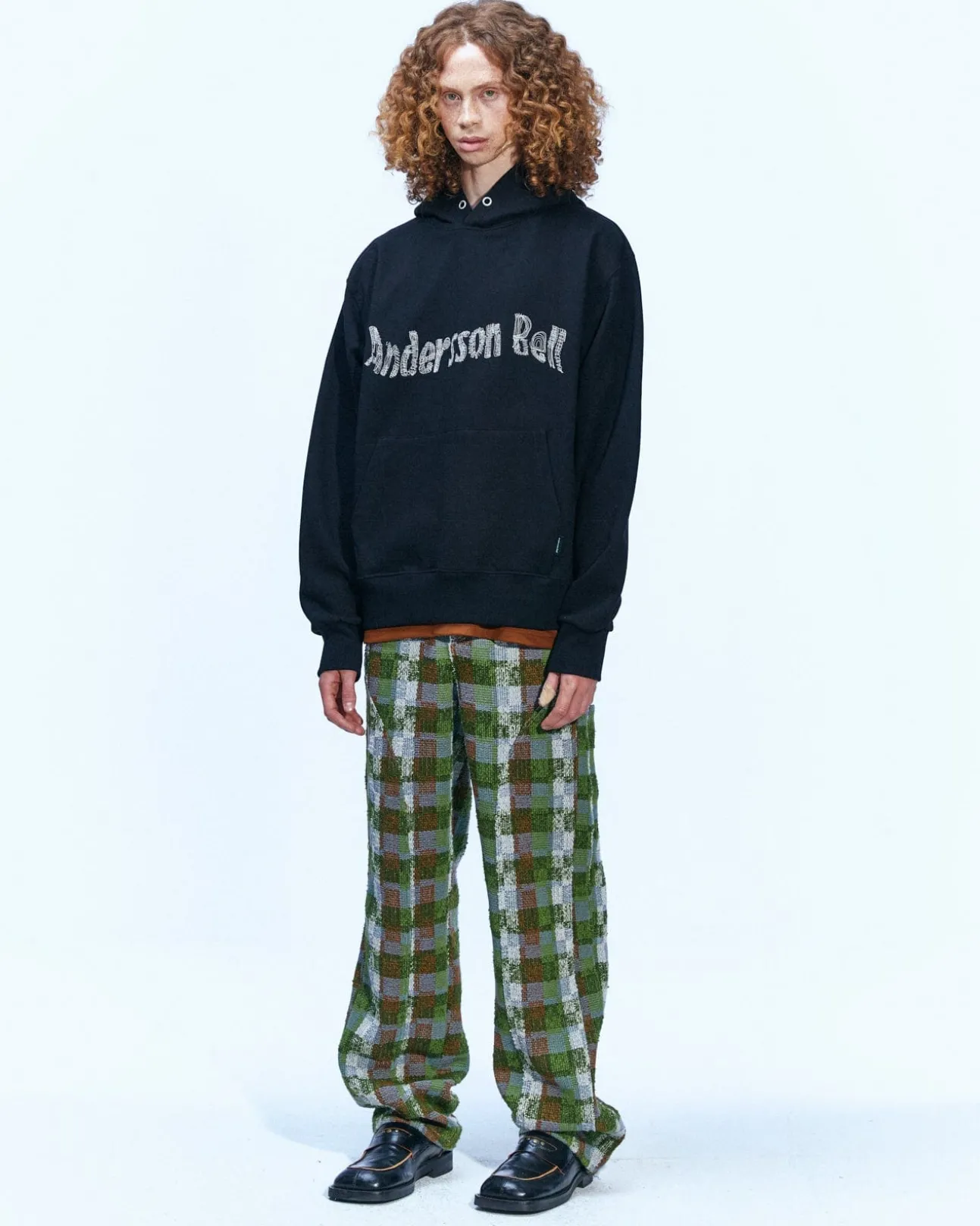 Andersson Bell (Essential) Unisex New Ab Logo Embroidery Hoodie Atb898U(Black)-Men Sweatshirts