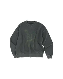 Andersson Bell (Essential) Unisex New Ab Logo Embroidery Sweatshirt Atb1044U(Charcoal)-Men Sweatshirts