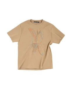 Andersson Bell (Essential) Unisex New Ab Logo Embroidery T-Shirts Atb903U(Beige)-Men T-Shirts