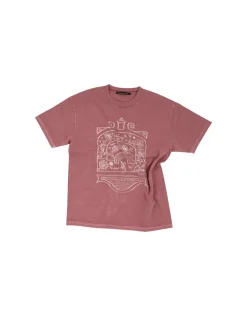 Andersson Bell (Essential) Unisex Overdyed Flower Palace T-Shirt Atb971U(Red)-Men T-Shirts