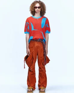 Andersson Bell Fatani Crack Cargo Pants Apa588M(Orange)-Men Trousers