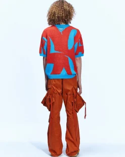 Andersson Bell Fatani Crack Cargo Pants Apa588M(Orange)-Men Trousers
