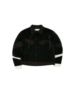 Andersson Bell Faux Leather Trucker Jacket Awa504M(Black)-Men Outerwear