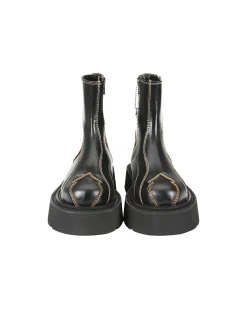 Andersson Bell Fia Western Raw Cut Ankle Boots Aaa331W(Black)-Women Shoes