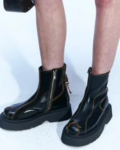 Andersson Bell Fia Western Raw Cut Ankle Boots Aaa331W(Black)-Women Shoes