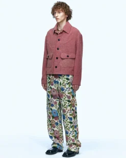 Andersson Bell Flover Jacquard Beach Pants Apa555M(Ivory)-Men Trousers