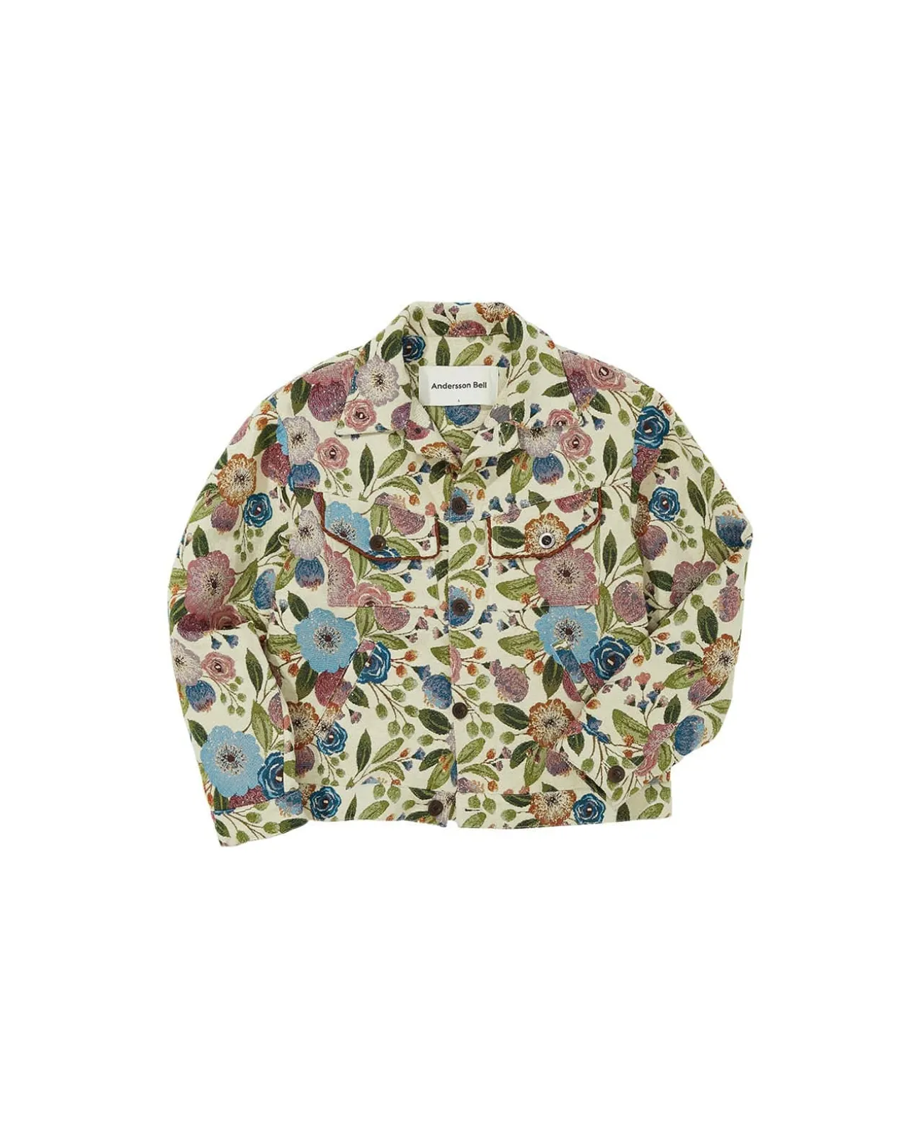 Andersson Bell Flover Jacquared Trucker Jacket Awa463M(Ivory)-Men Outerwear