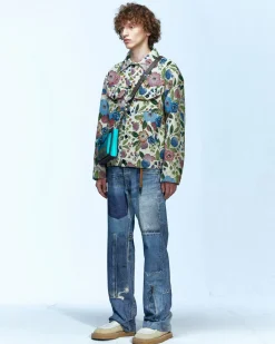 Andersson Bell Flover Jacquared Trucker Jacket Awa463M(Ivory)-Men Outerwear