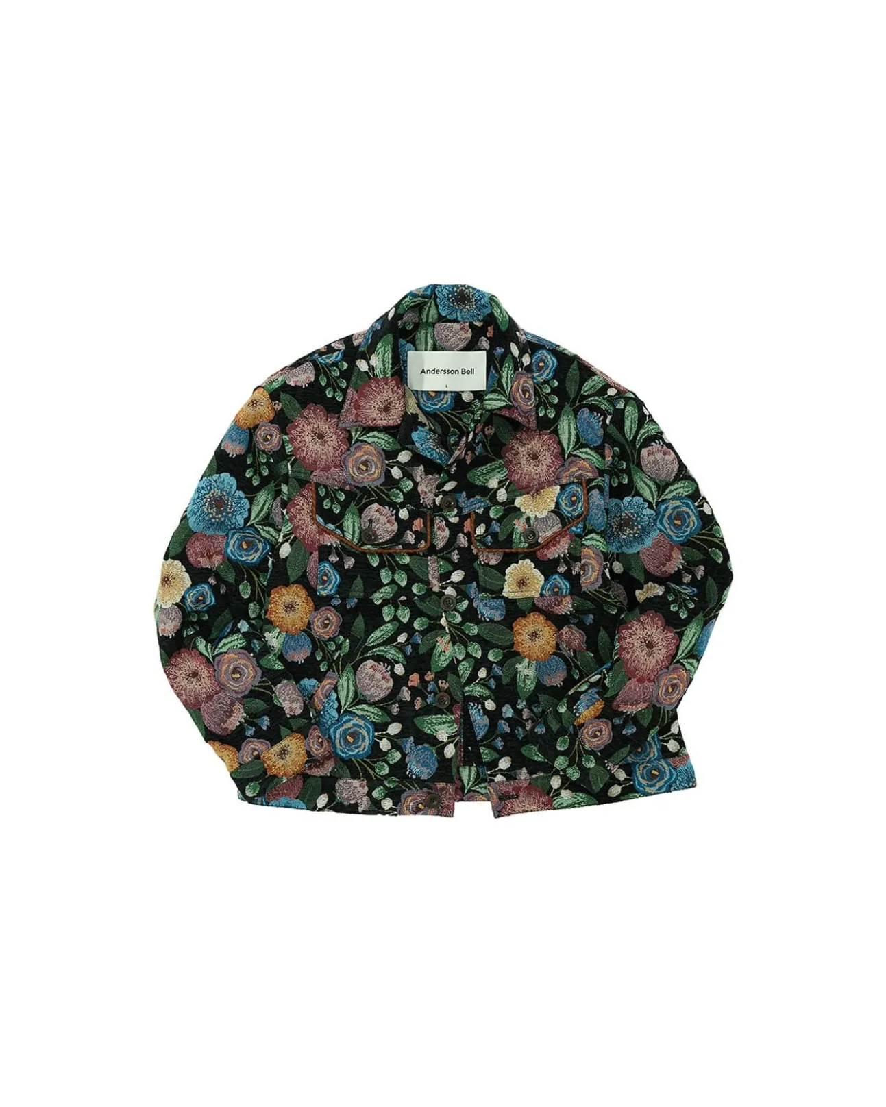 Andersson Bell Flover Jacquared Trucker Jacket Awa463M(Black)-Men Outerwear