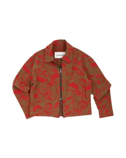 Andersson Bell Flower Embroidery Zip-Up Jacket Awa514M(Beige)-Men Outerwear