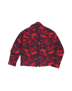 Andersson Bell Flower Embroidery Zip-Up Jacket Awa514M(Navy)-Men Outerwear