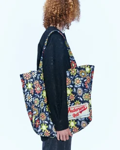 Andersson Bell Flower Jacquard Shoulder Bag Aaa326U(Navy)-Men Bags