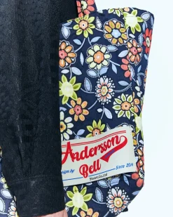Andersson Bell Flower Jacquard Shoulder Bag Aaa326U(Navy)-Men Bags
