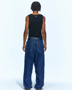 Andersson Bell Flower Man Waffle Sleeveless Atb966M(Black)-Men T-Shirts
