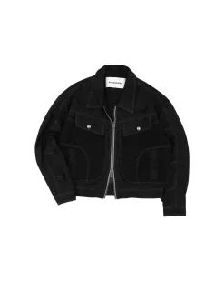 Andersson Bell Flower Sheer Zip-Up Jacket Awa532M(Black)-Men Outerwear