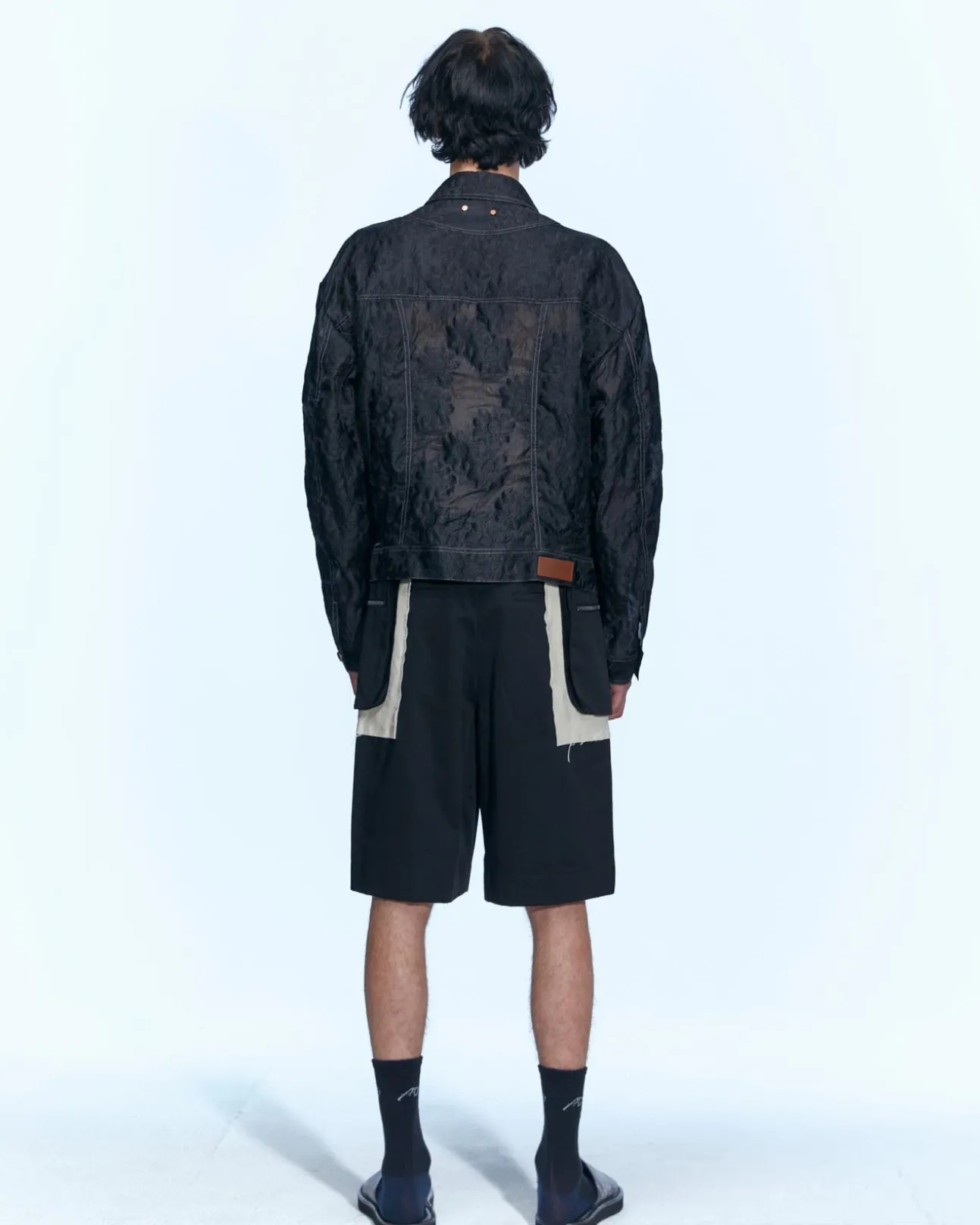 Andersson Bell Flower Sheer Zip-Up Jacket Awa532M(Black)-Men Outerwear