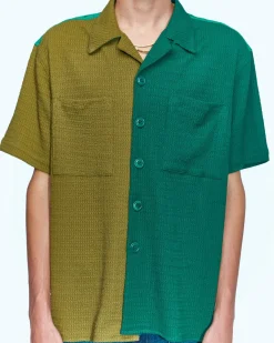 Andersson Bell Forest Half Knit Shirts Atb952M(Green)-Men Shirts