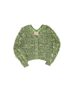Andersson Bell Fringe Two Way Short Cardigan Atb872W(Green)-Women Outerwear