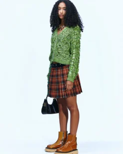 Andersson Bell Fringe Two Way Short Cardigan Atb872W(Green)-Women Outerwear