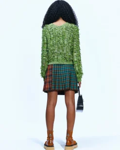 Andersson Bell Fringe Two Way Short Cardigan Atb872W(Green)-Women Outerwear