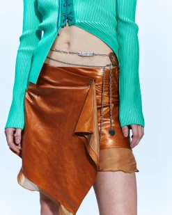 Andersson Bell Ginger Shirring Wrap Skirt Apa604W(Brick)-Women Skirts