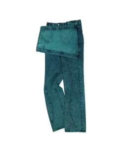 Andersson Bell Glen Overdyed Wrap Straight-Leg Jeans Apa643W(Bluegreen)-Women Jeans
