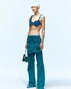 Andersson Bell Glen Overdyed Wrap Straight-Leg Jeans Apa643W(Bluegreen)-Women Jeans