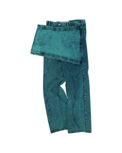 Andersson Bell Glen Overdyed Wrap Straight-Leg Jeans Apa645M(Bluegreen)-Men Trousers