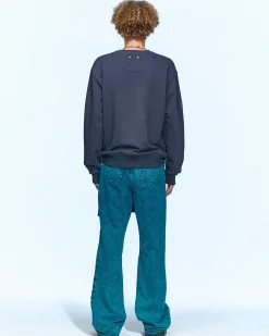 Andersson Bell Glen Overdyed Wrap Straight-Leg Jeans Apa645M(Bluegreen)-Men Trousers