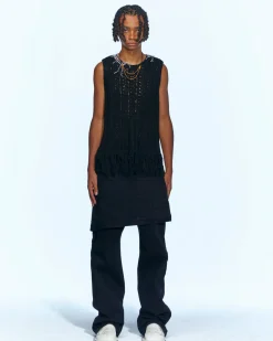 Andersson Bell Gorden Cable Knit Vest Atb957M(Black)-Men Knitwear