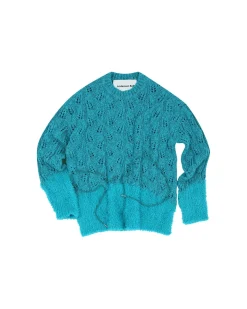 Andersson Bell Guela Net Crew Neck Sweater Atb857M(Blue)-Men Knitwear