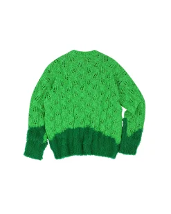Andersson Bell Guela Net Crew Neck Sweater Atb857M(Green)-Men Knitwear