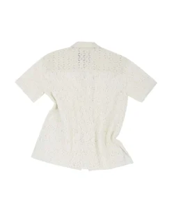 Andersson Bell Half Sheer Flower Lace Shirts Atb951M(Ecru)-Men Shirts
