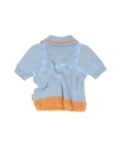 Andersson Bell Hayes Lingerie Intarsia Knit Collar Top Atb880W(Blue)-Women Tops