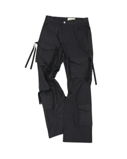 Andersson Bell Itakata Cargo Flare Pants Apa639M(Black)-Men Trousers