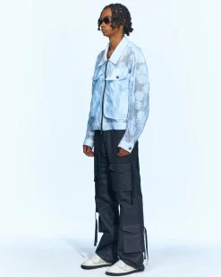 Andersson Bell Itakata Cargo Flare Pants Apa639M(Black)-Men Trousers