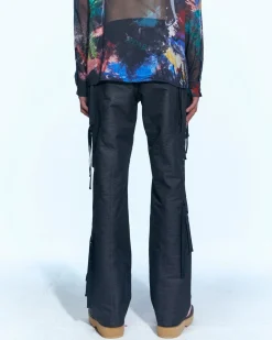 Andersson Bell Itakata Cargo Flare Pants Apa639M(Black)-Men Trousers