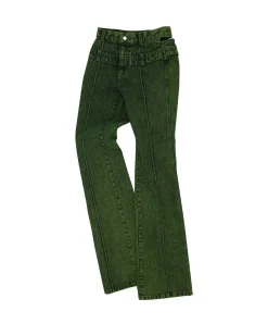 Andersson Bell Joan Double Waist Denim Apa605W(Green)-Women Jeans
