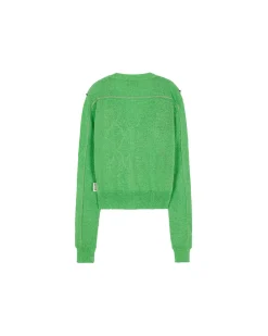 Andersson Bell Joy Argyle String Short Cardigan Atb699W(Green)-Women Knitwear