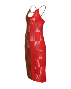 Andersson Bell Keira Block Knit Dress Atb935W(Red)-Women Dresses