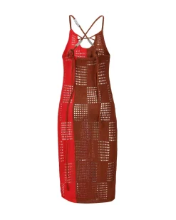 Andersson Bell Keira Block Knit Dress Atb935W(Red)-Women Dresses