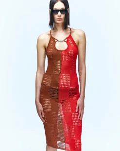 Andersson Bell Keira Block Knit Dress Atb935W(Red)-Women Dresses