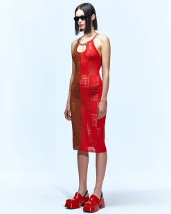 Andersson Bell Keira Block Knit Dress Atb935W(Red)-Women Dresses