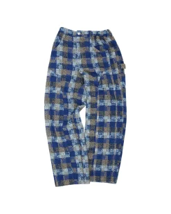 Andersson Bell Kenley Check Beach Pants Apa593M(Blue)-Men Trousers