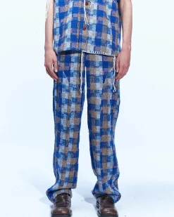 Andersson Bell Kenley Check Beach Pants Apa593M(Blue)-Men Trousers