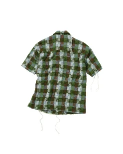 Andersson Bell Kenley Check Open Collar Shirts Atb848M(Green)-Men Shirts